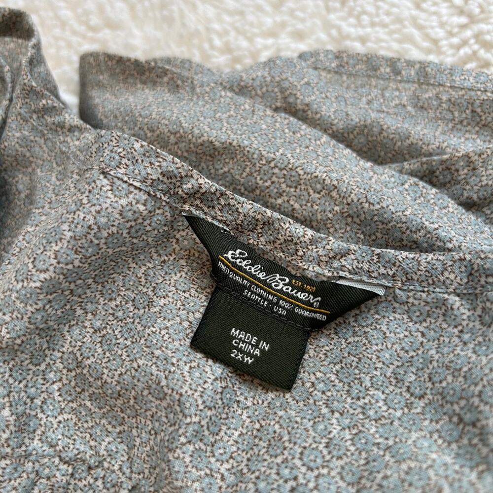 2000's Womens Eddie Bauer Short Sleeve Blouse Prairie Cottagecore Soft Sz 2X Y2K - Picture 6 of 6